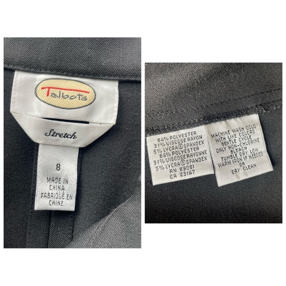 Talbots Stretch Blazer Jacket Black Size 8 Zip Up Business Office - Picture 6 of 10